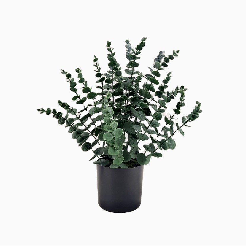 Simulated Eucalyptus Leaf Bonsai Vertical Green Wall Decoration