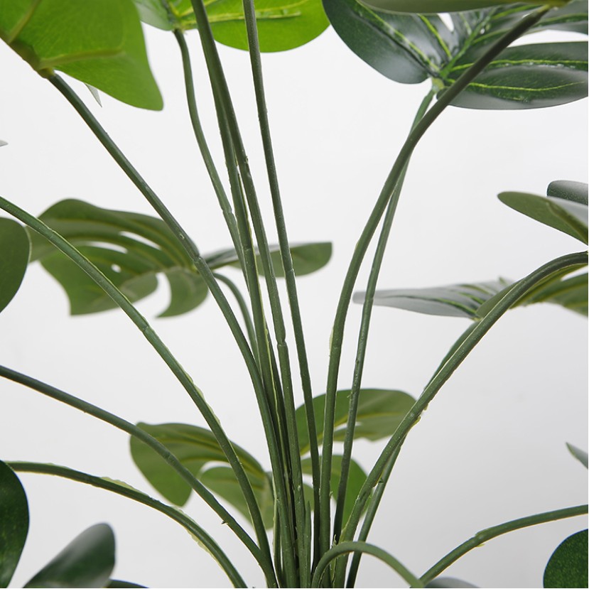 Simulated Monstera Tropical Green Plant Pot