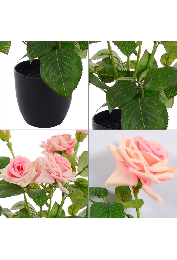 UV-Resistant Simulated Polyester Rose Artificial Flower