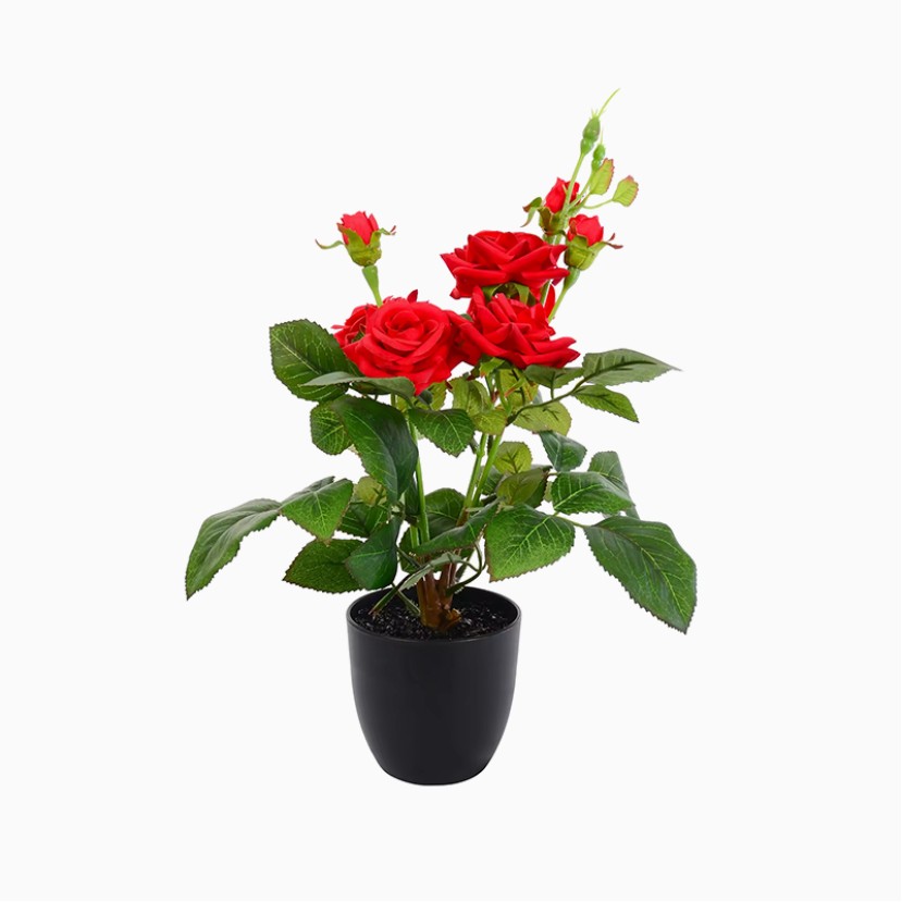 Handmade Polyester Rose Bonsai Artificial Flower