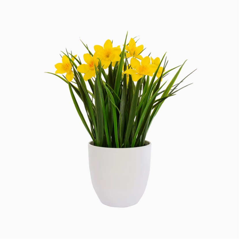Yellow Polyester Artificial Lotus Flower
