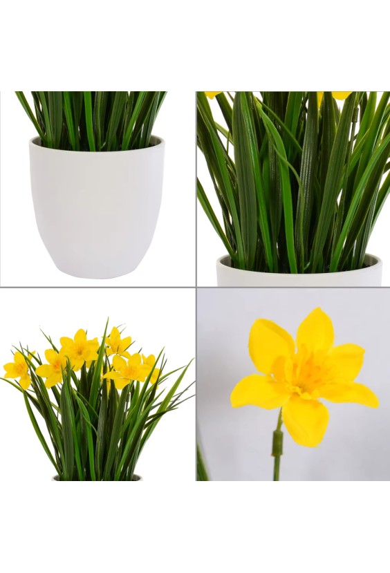 Yellow Polyester Artificial Lotus Flower