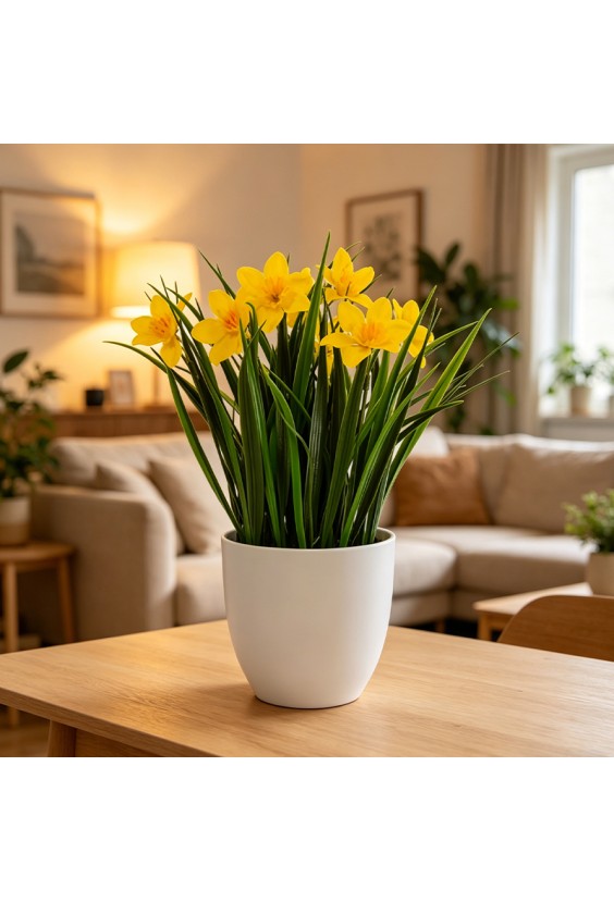 Yellow Polyester Artificial Lotus Flower