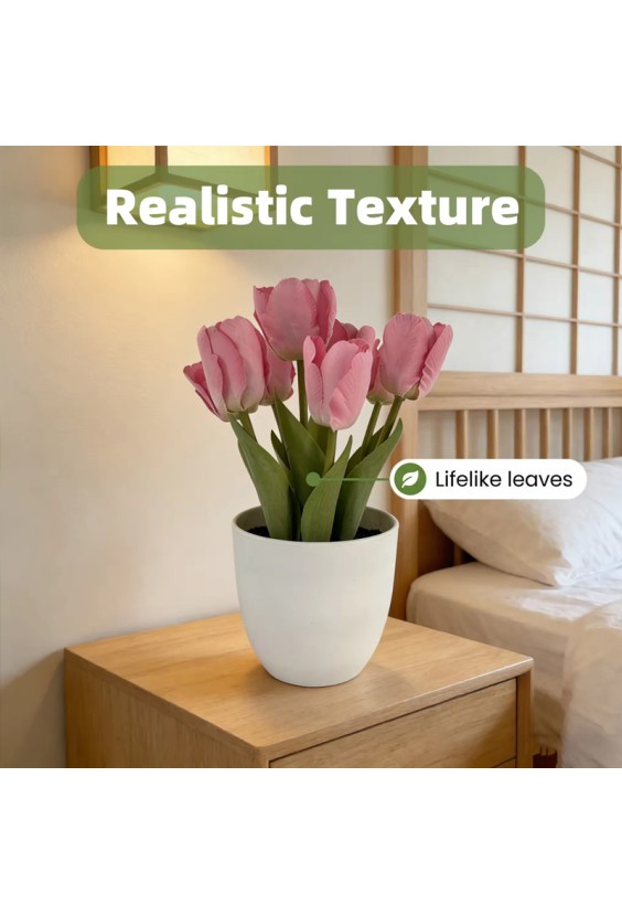 Modern Handmade Artificial Tulip Potted Plant