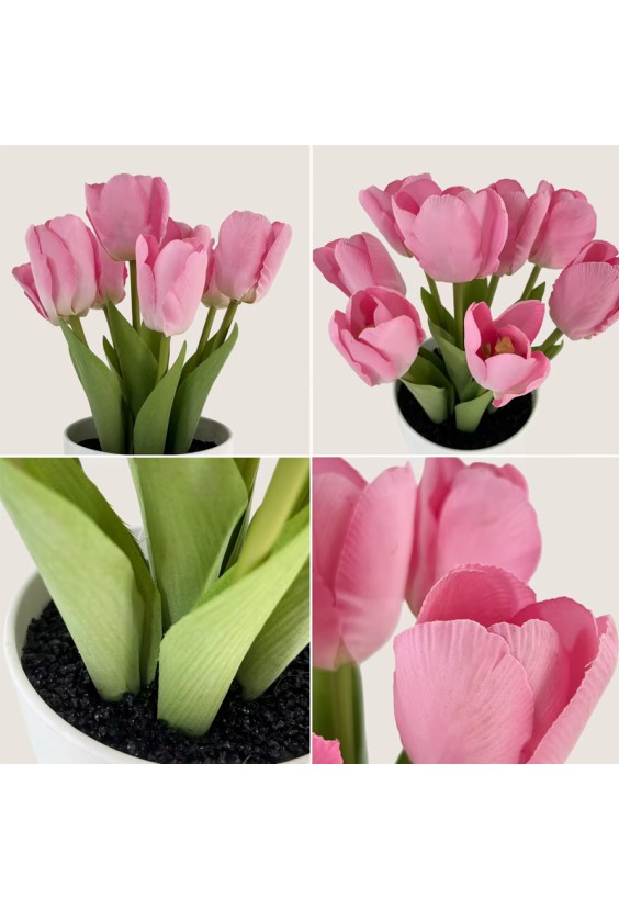 Modern Handmade Artificial Tulip Potted Plant