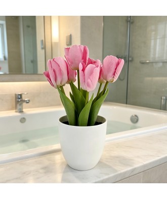 Modern Handmade Artificial Tulip Potted Plant