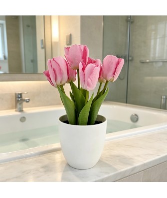 Modern Handmade Artificial Tulip Potted Plant
