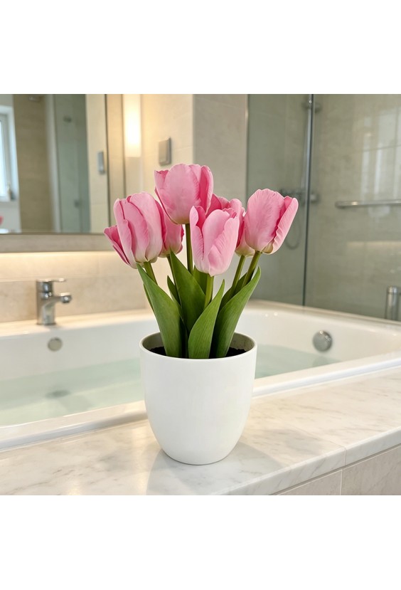 Modern Handmade Artificial Tulip Potted Plant
