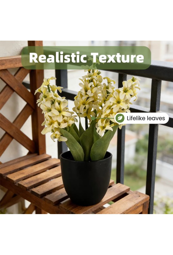 Highly Realistic Yellow Hyacinth Artificial Potted Plant