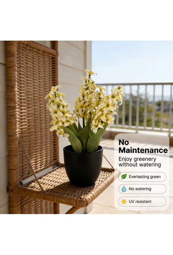 Highly Realistic Yellow Hyacinth Artificial Potted Plant