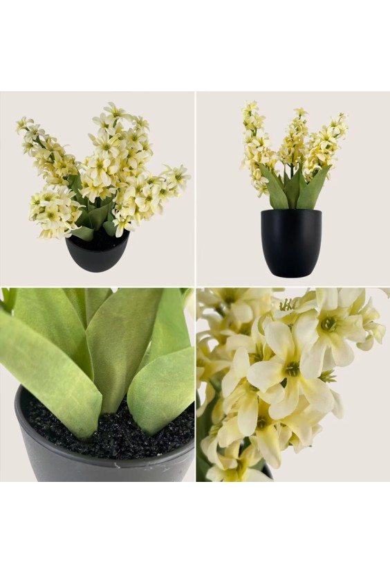 Highly Realistic Yellow Hyacinth Artificial Potted Plant