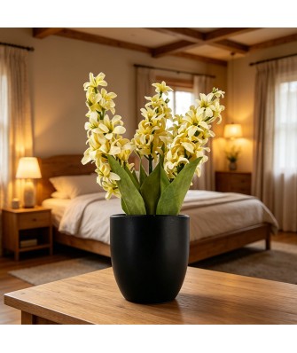 Highly Realistic Yellow Hyacinth Artificial Potted Plant