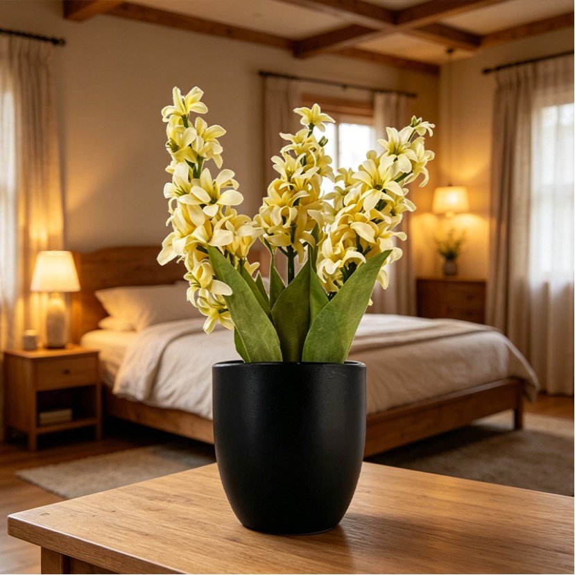 Highly Realistic Yellow Hyacinth Artificial Potted Plant