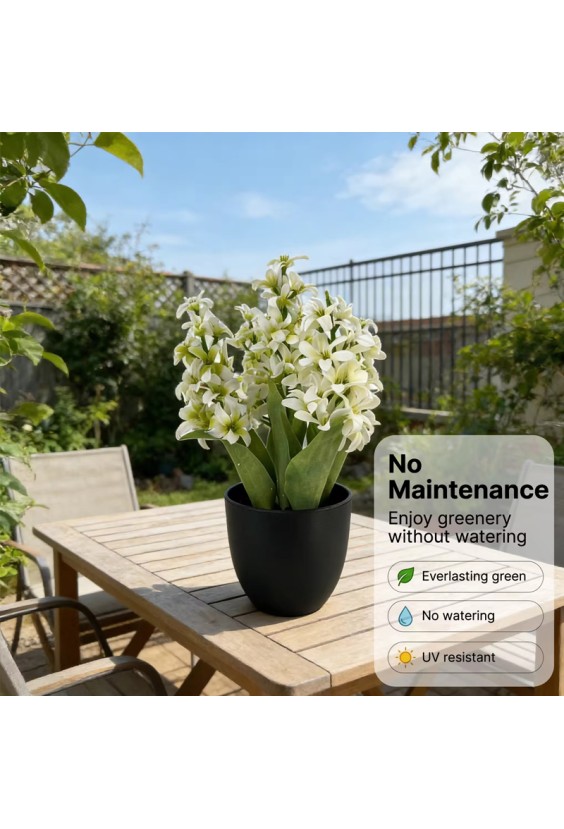 UV-Resistant Artificial Hydrangea Potted Plant