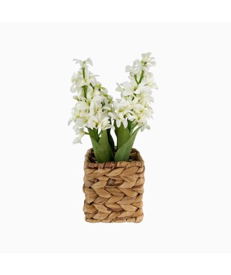 Simulated Hydrangea Woven Basket Home Decor