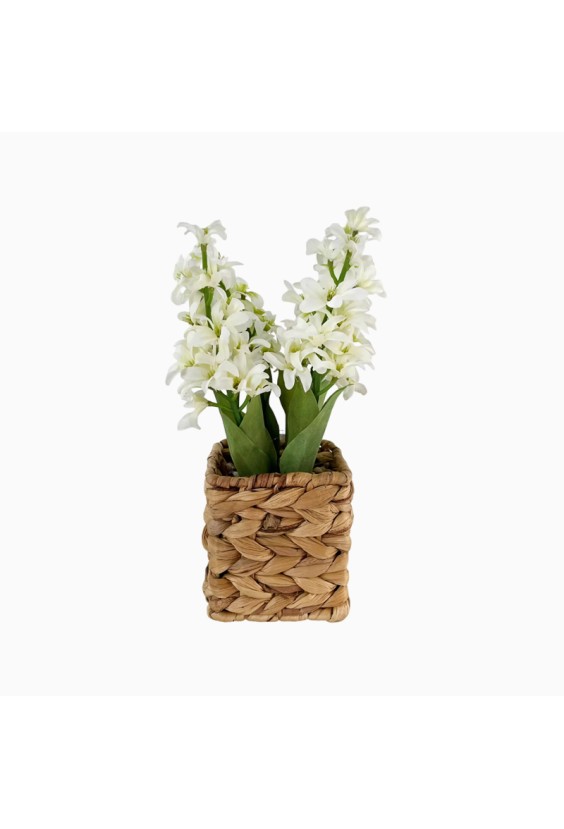 Simulated Hydrangea Woven Basket Home Decor