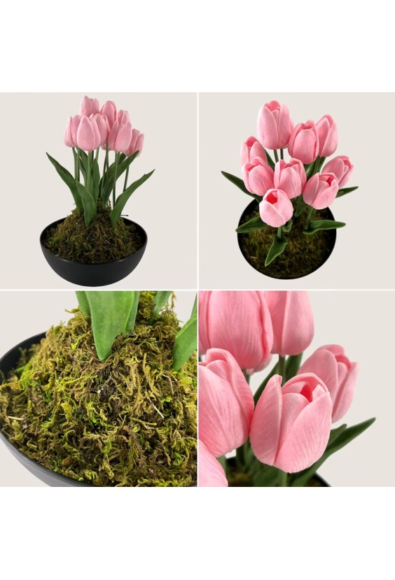 UV-Resistant Handmade Artificial Tulip Potted Plant