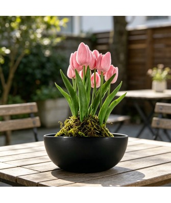UV-Resistant Handmade Artificial Tulip Potted Plant