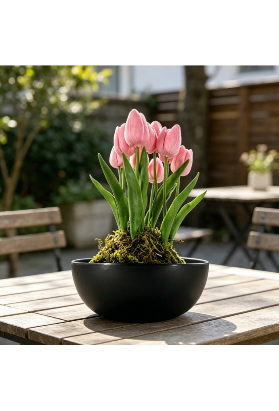 UV-Resistant Handmade Artificial Tulip Potted Plant