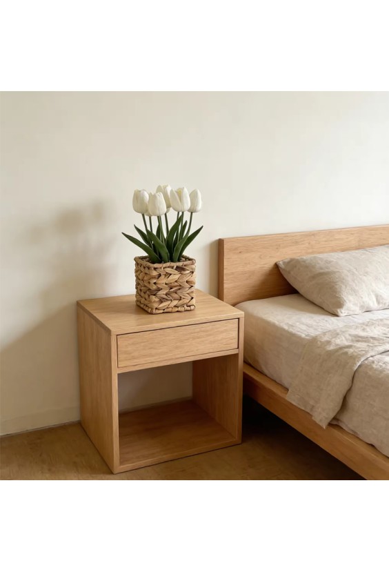 Handwoven Basket White Tulip Artificial Potted Plant