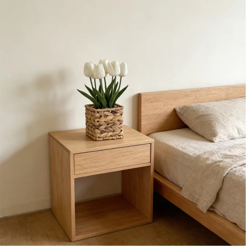 Handwoven Basket White Tulip Artificial Potted Plant