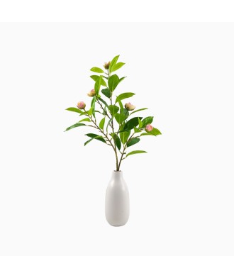 Modern Design Matte PE Flower Pot with Artificial Rose Bouquet
