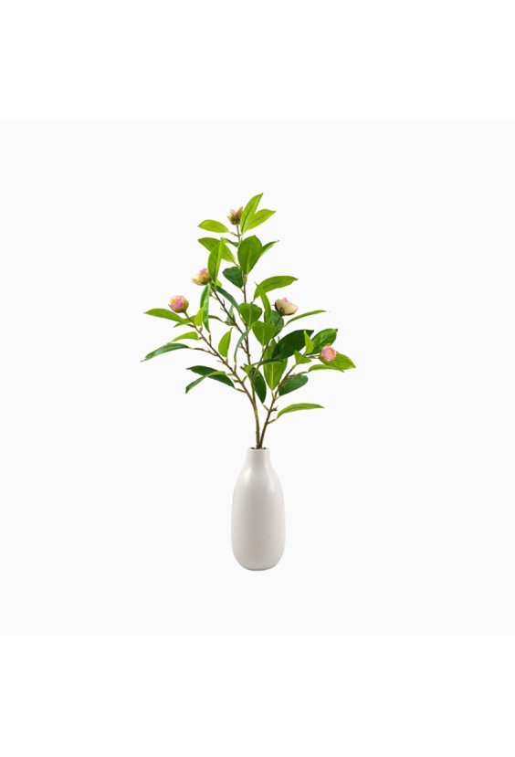 Modern Design Matte PE Flower Pot with Artificial Rose Bouquet