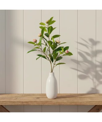 Modern Design Matte PE Flower Pot with Artificial Rose Bouquet