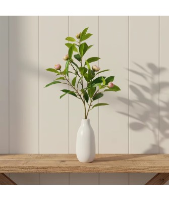 Modern Design Matte PE Flower Pot with Artificial Rose Bouquet