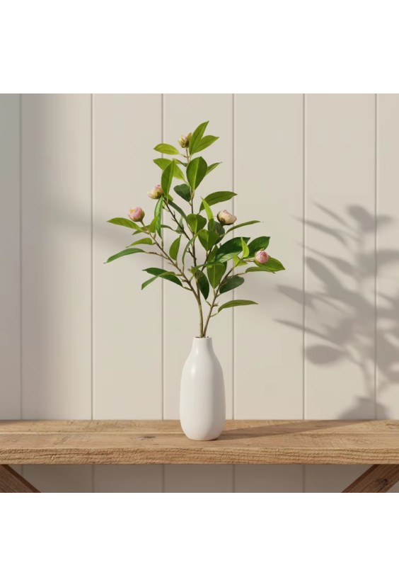 Modern Design Matte PE Flower Pot with Artificial Rose Bouquet