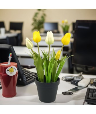High-Simulation Handmade Tulip Potted Plant