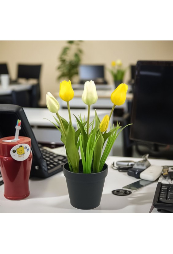 High-Simulation Handmade Tulip Potted Plant