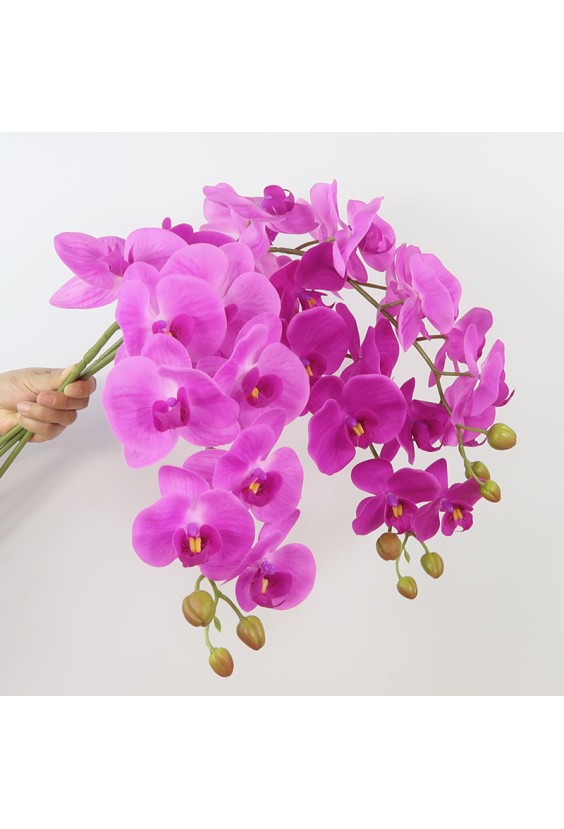 Real Touch Nine-Head PVC Simulation Orchid