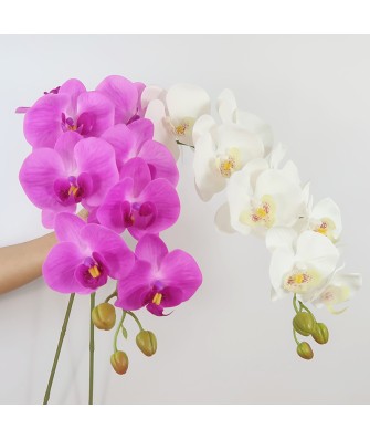 Real Touch Nine-Head PVC Simulation Orchid