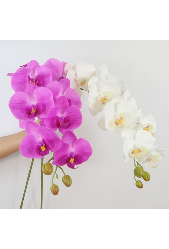 Real Touch Nine-Head PVC Simulation Orchid