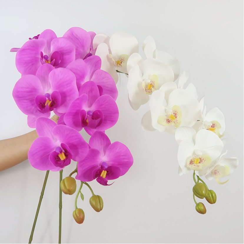 Real Touch Nine-Head PVC Simulation Orchid