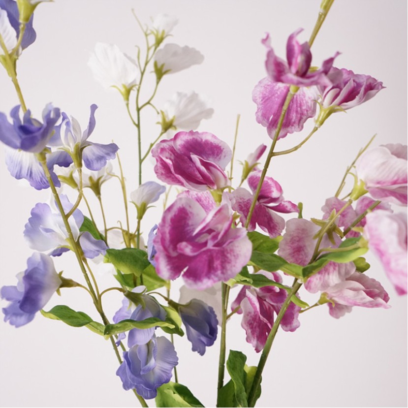 Simulated Sweet Pea Flower Handmade Bouquet