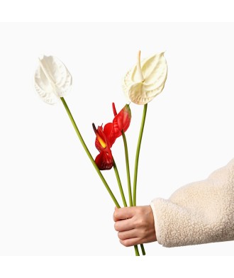 Single Stem Soft Gel Texture Anthurium Artificial Flower