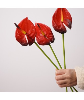 Single Stem Soft Gel Texture Anthurium Artificial Flower