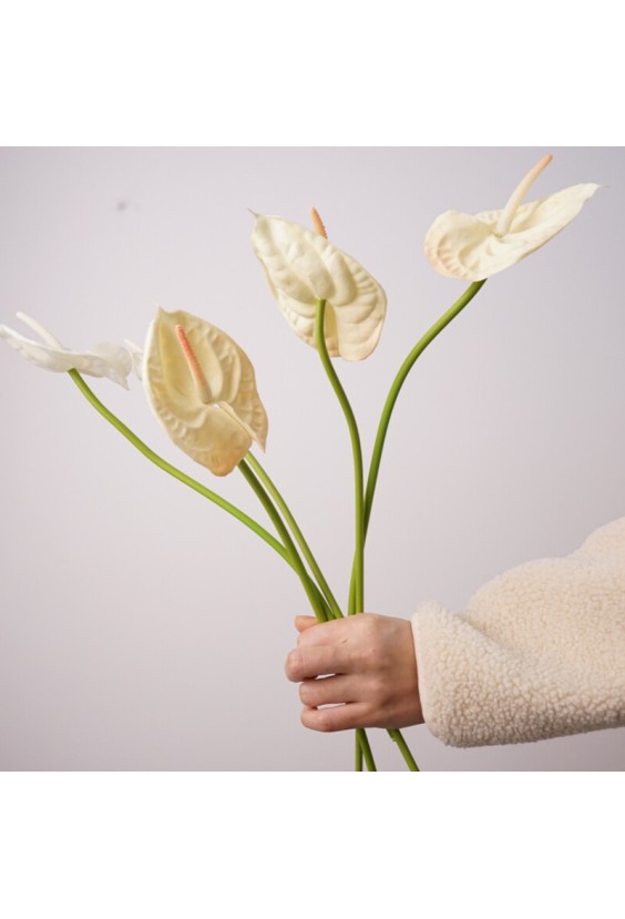 Single Stem Soft Gel Texture Anthurium Artificial Flower