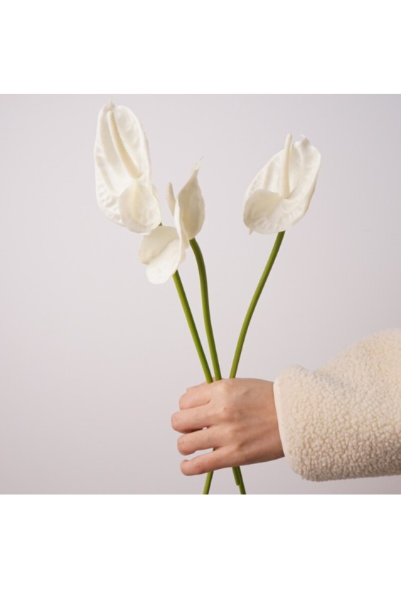 Single Stem Soft Gel Texture Anthurium Artificial Flower