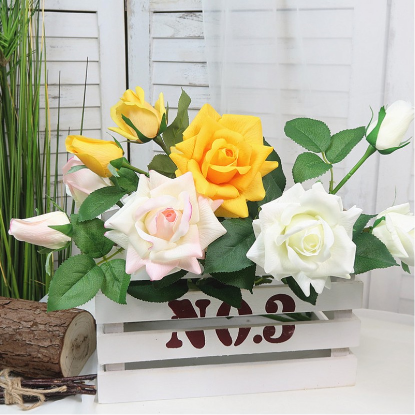 High-Quality Silk Simulation Touch Rose Flower