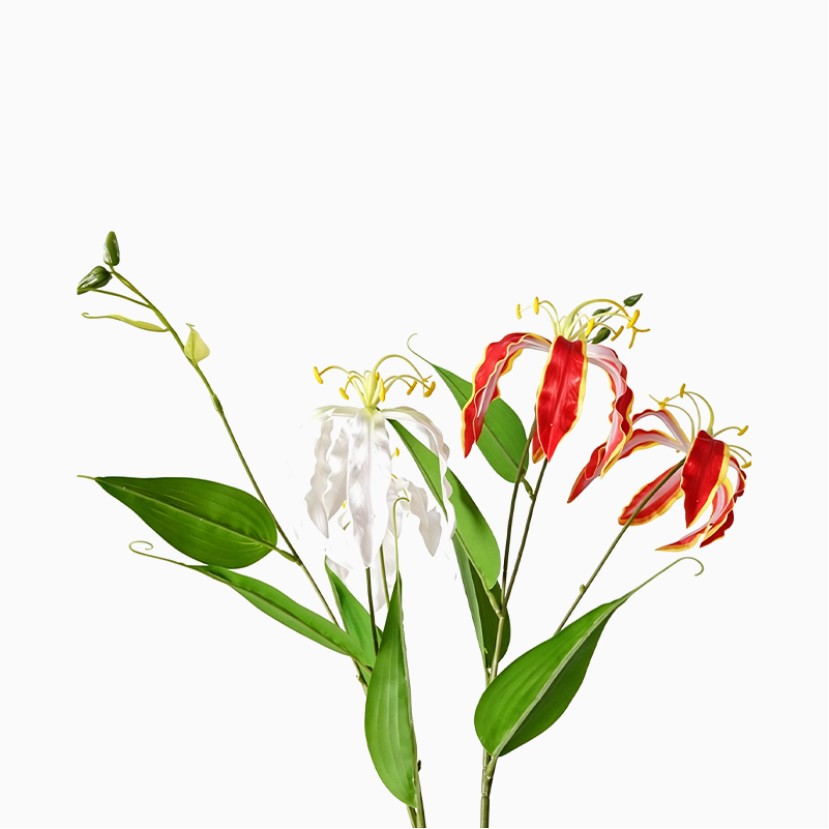 Retro Handmade Simulated Flame Lily Flower Decoration