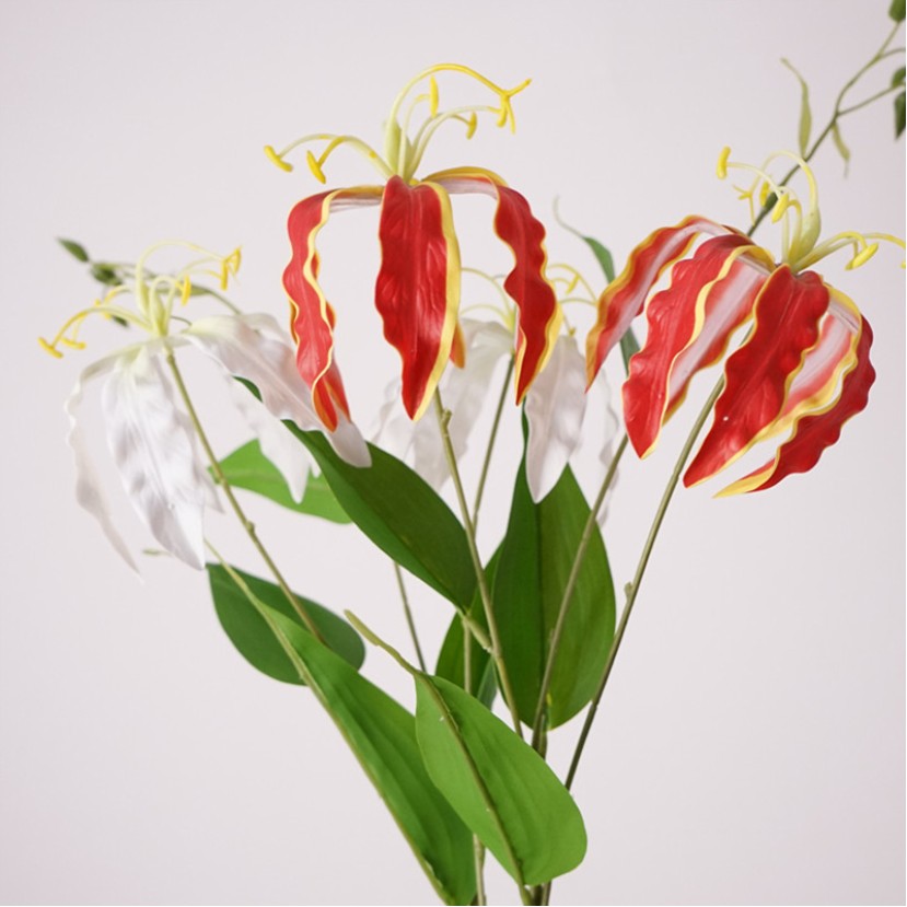 Retro Handmade Simulated Flame Lily Flower Decoration