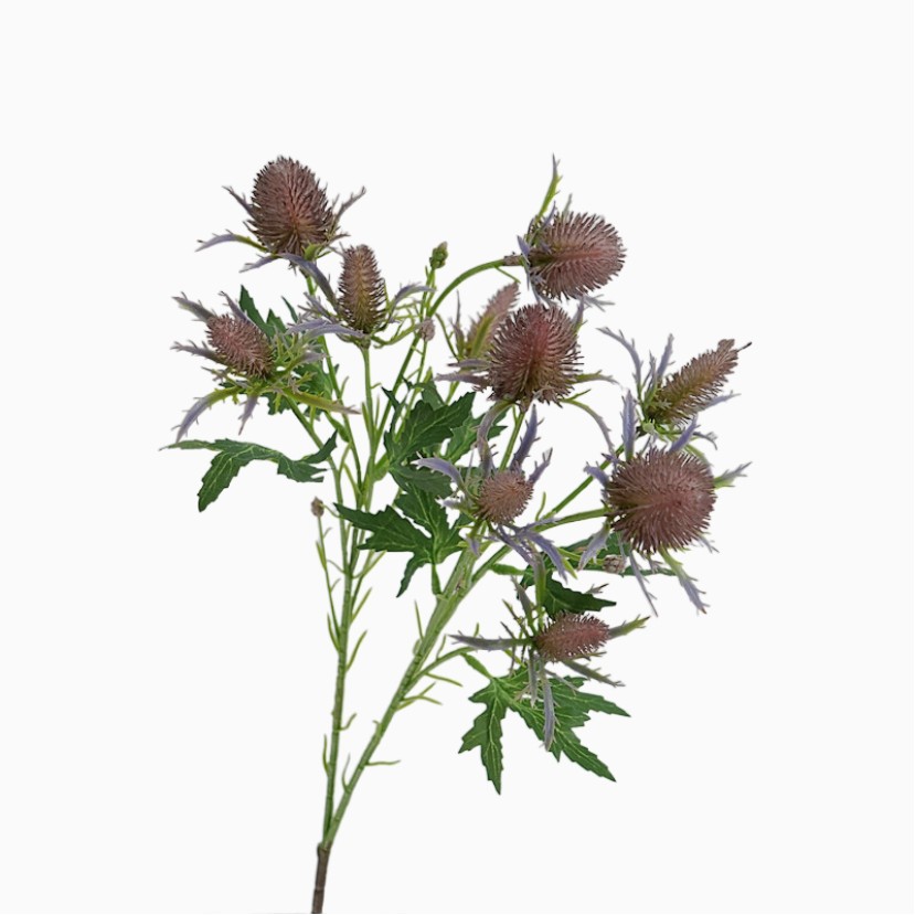 Realistic Blue Eryngium Artificial Flowers for Living Room Decor