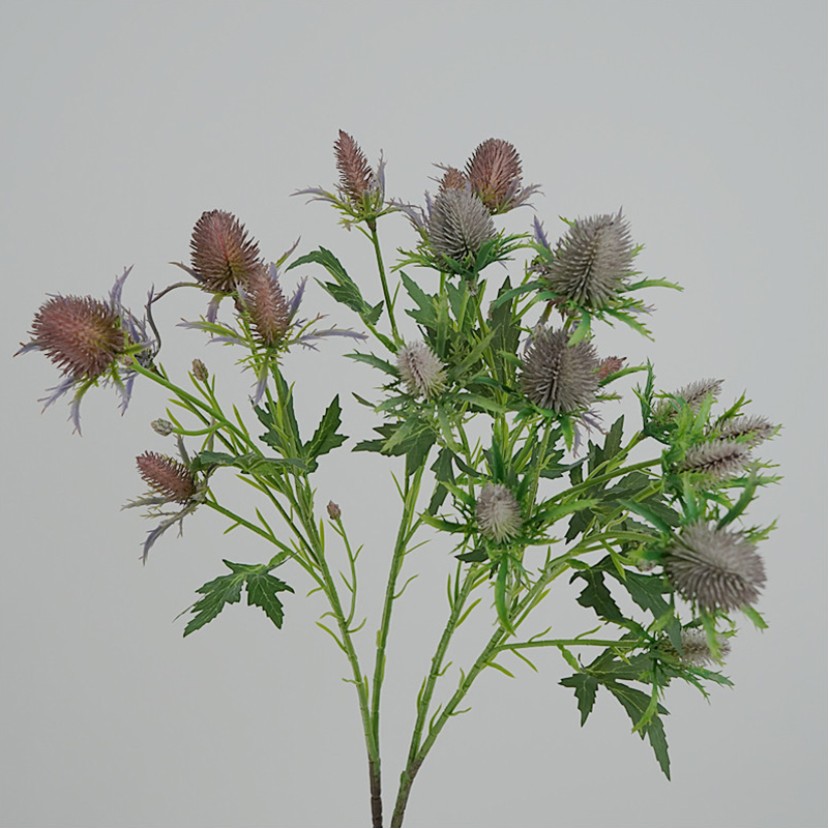 Realistic Blue Eryngium Artificial Flowers for Living Room Decor