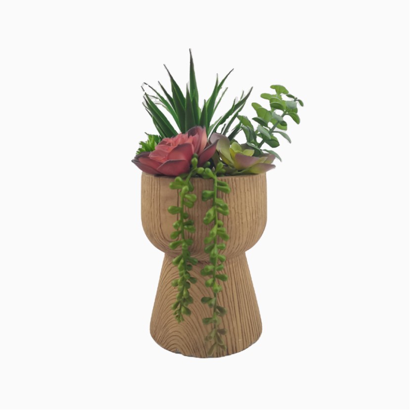 Succulent Cement Pot Simulation Green Plant Set