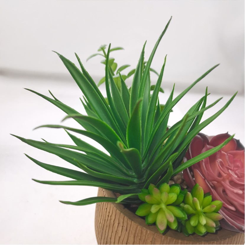 Succulent Cement Pot Simulation Green Plant Set
