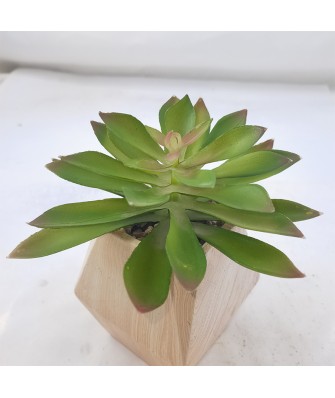 Simulated Succulent Wooden Potted Decoration