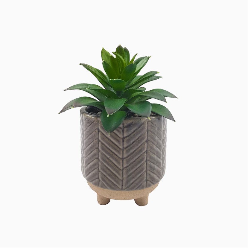 Ceramic Pot Simulation Large Cymbidium Desktop Green Plant Decoration